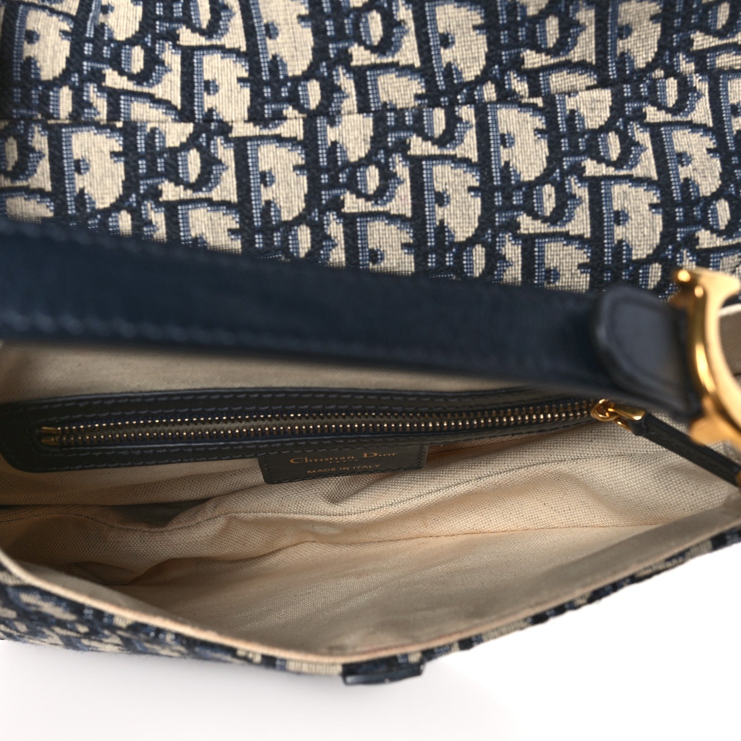 Christian Dior Oblique Saddle Bag Blue 5 of 15
