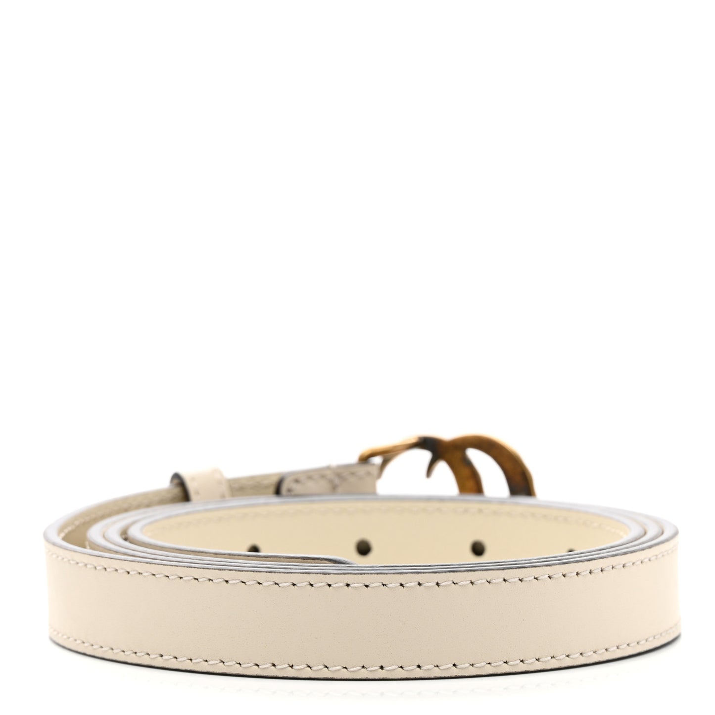 Calfskin Pearl Double G 20mm Belt 110 44 Ivory