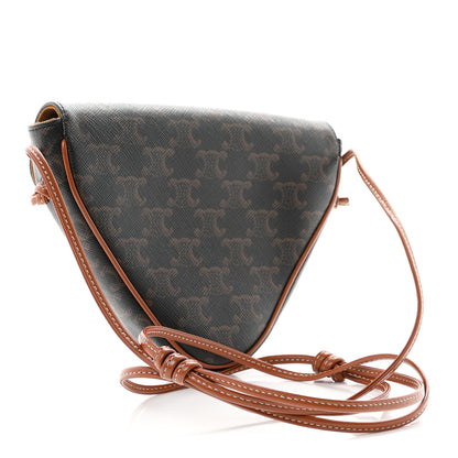 Celine Triomphe Canvas Triangle Crossbody Bag Tan 2 of 9