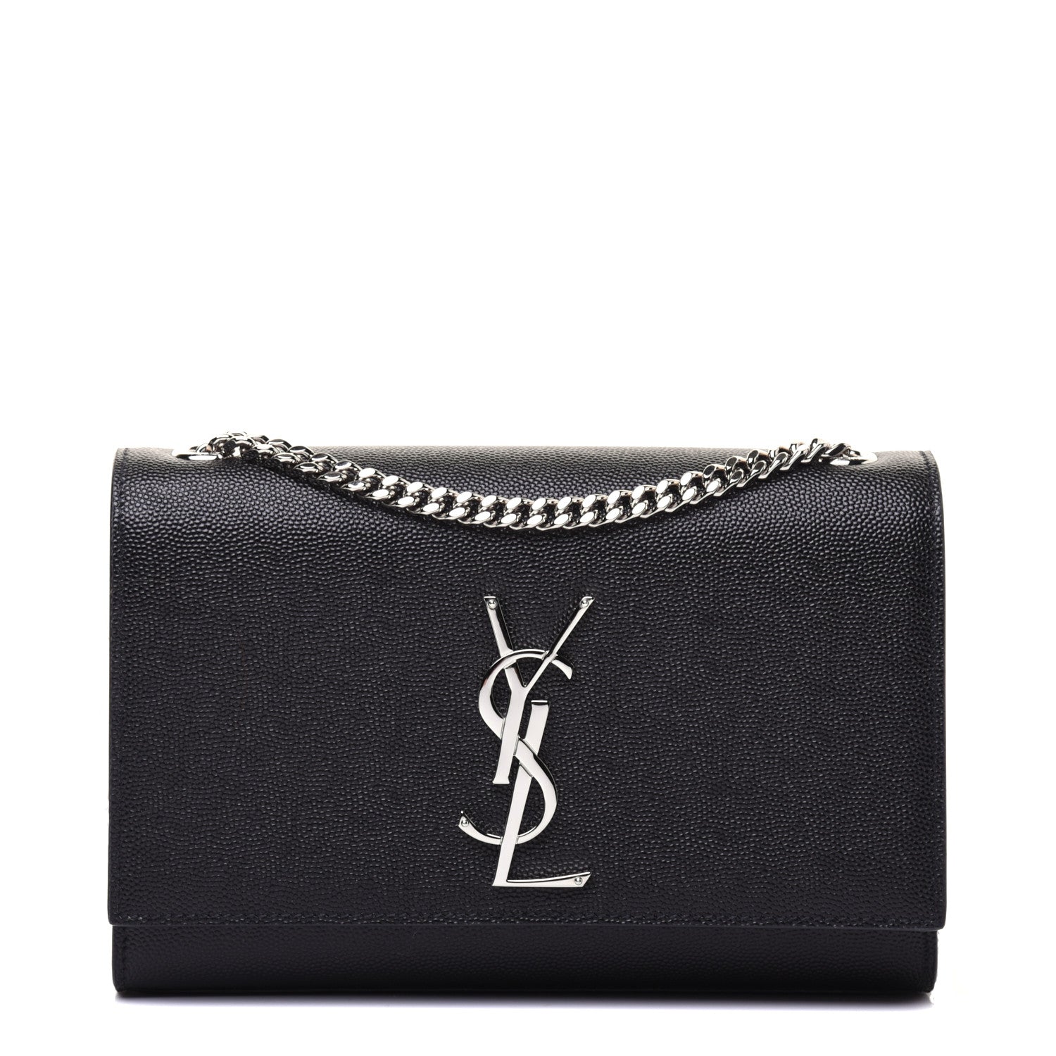 Saint Laurent Grain De Poudre Small Monogram Kate Satchel Black 1 of 12