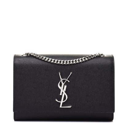 Saint Laurent Grain De Poudre Small Monogram Kate Satchel Black 1 of 12