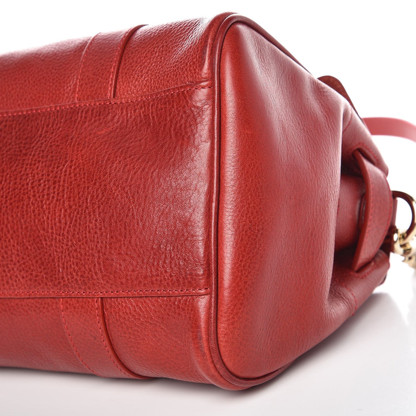 Natural Leather Small Bayswater Poppy Red