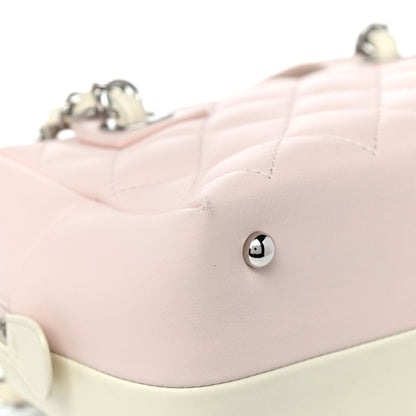 Chanel Calfskin Quilted Feather Weight Bowling Bag Ivory Light Pink 10 of 14