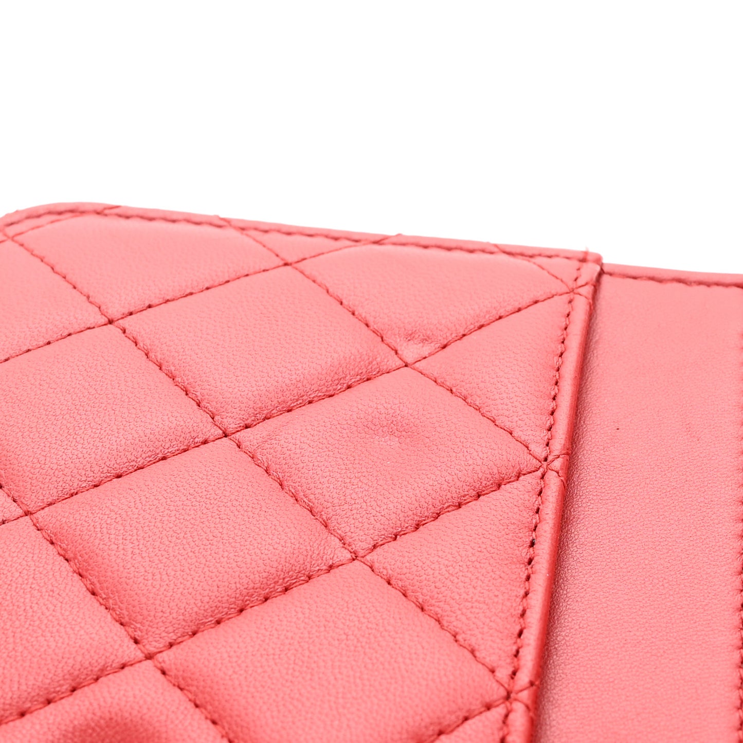 Lambskin Quilted Tri-Color Wallet On Chain WOC Red Blue