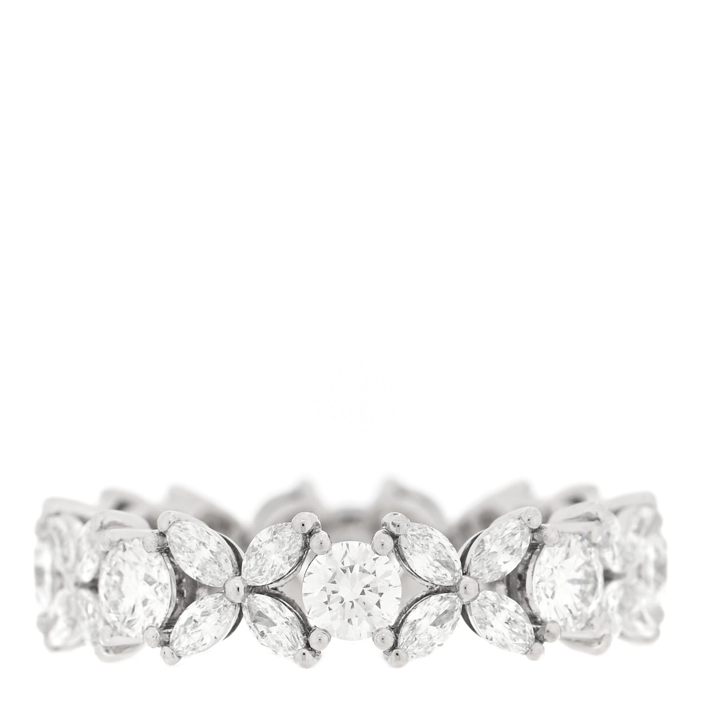 Platinum Diamond Victoria Alternating Band Ring 53 6.25