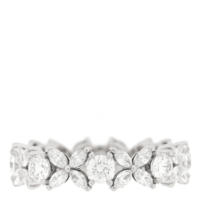 Tiffany Platinum Diamond Victoria Alternating Band Ring 53 6.25 3 of 5