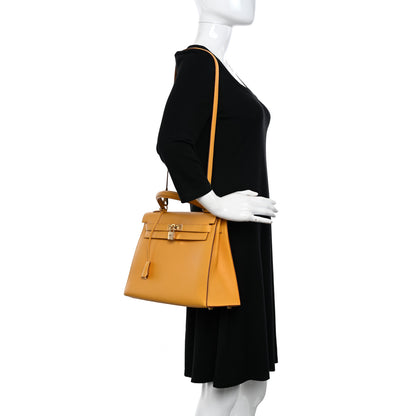 Hermes Courchevel Kelly Sellier 32 Jaune 2 of 12