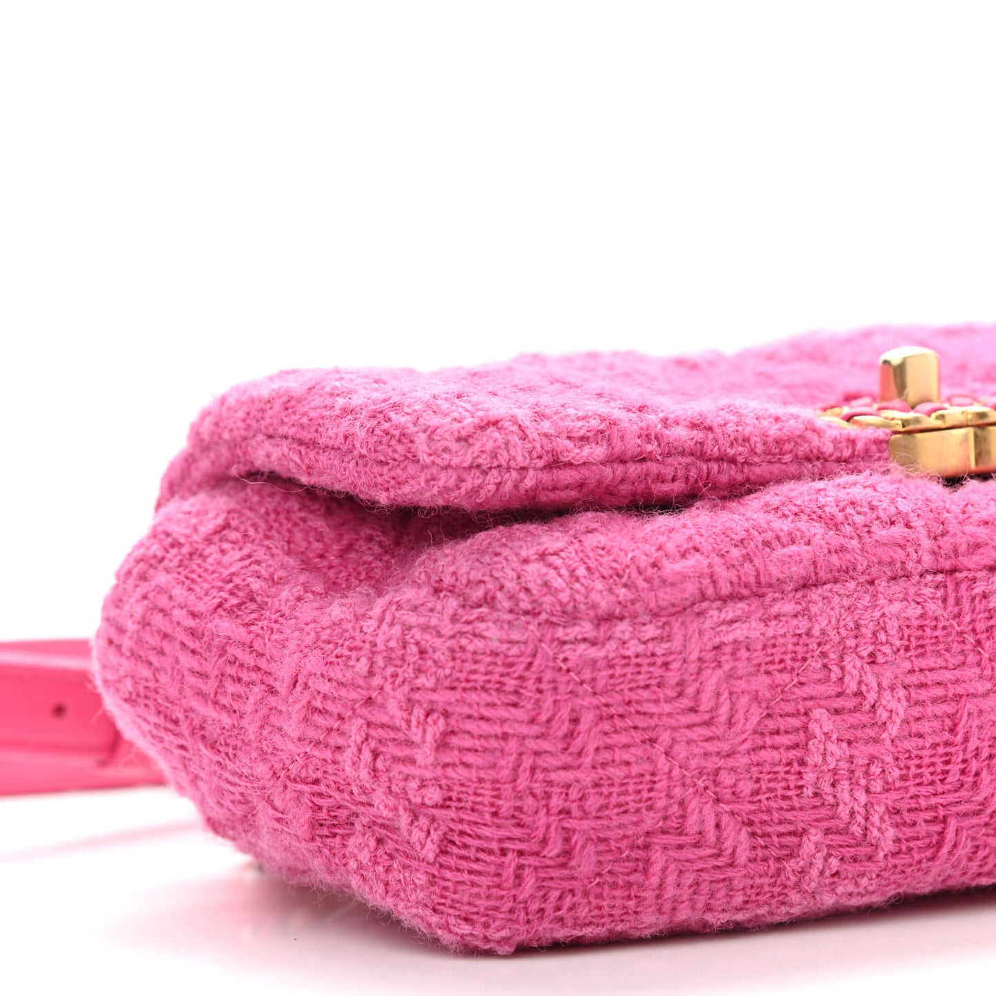 Tweed Quilted Chanel 19 Waist Bag Pink