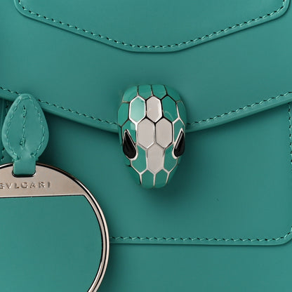 Bulgari Calfskin Contrast Serpenti Forever Top Handle Tropical Turquoise Milky Opal 7 of 9