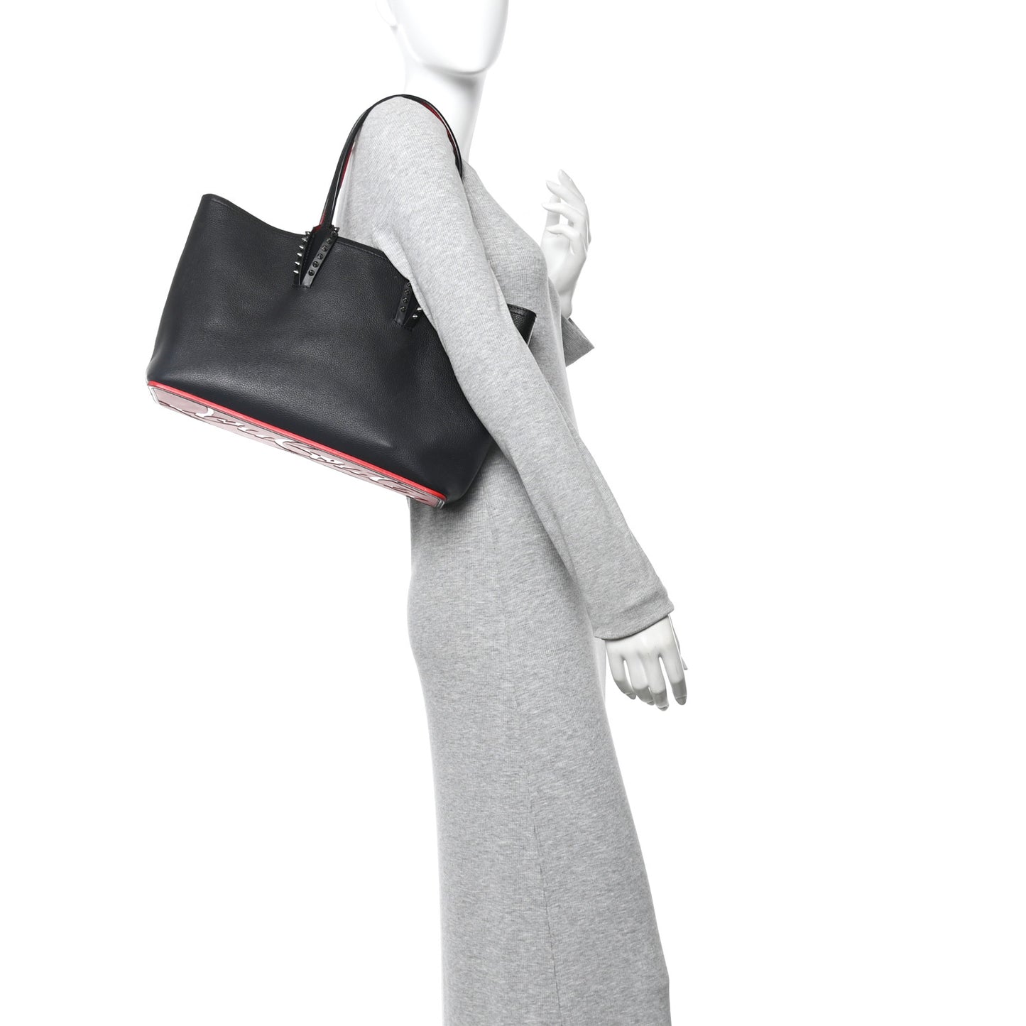Calfskin Spikes East West Cabata Tote Black Black