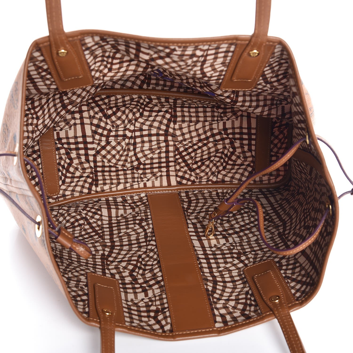 MCM Visetos Medium Liz Reversible Shopper Tote Cognac 11 of 13