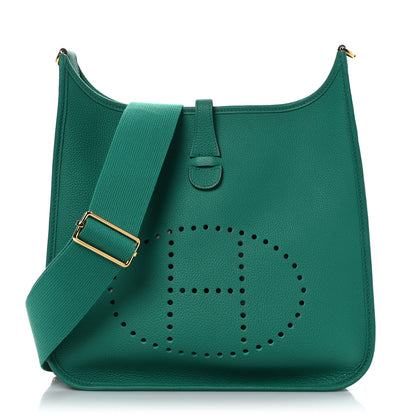 Hermes Taurillon Clemence Evelyne III PM Vert Jade 1 of 9