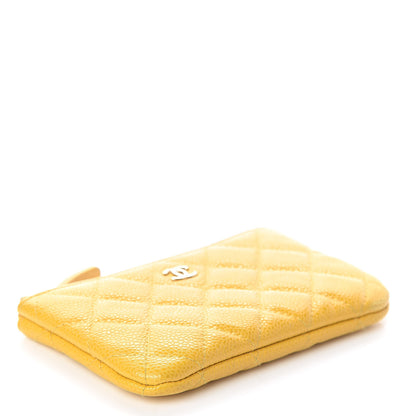 Chanel Caviar Quilted Small Cosmetic Case Yellow 4 of 8