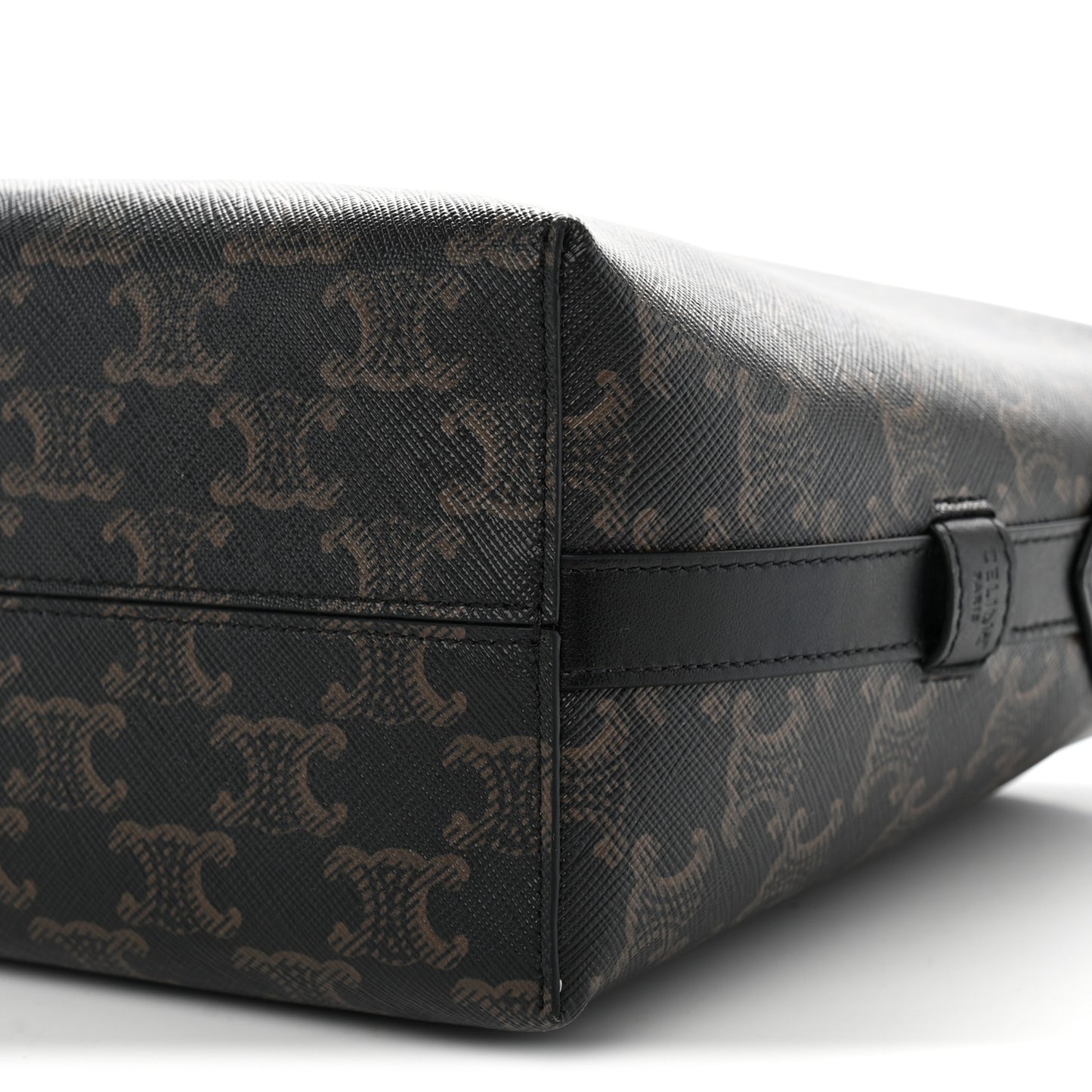 Triomphe Canvas Calfskin Harry Crossbody Bag Black