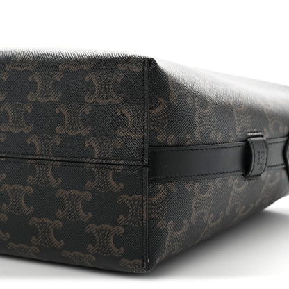 Celine Triomphe Canvas Calfskin Harry Crossbody Bag Black 9 of 12