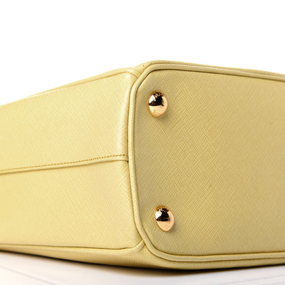 Prada Saffiano Lux Mini Galleria Double Zip Tote Ginestra 9 of 10