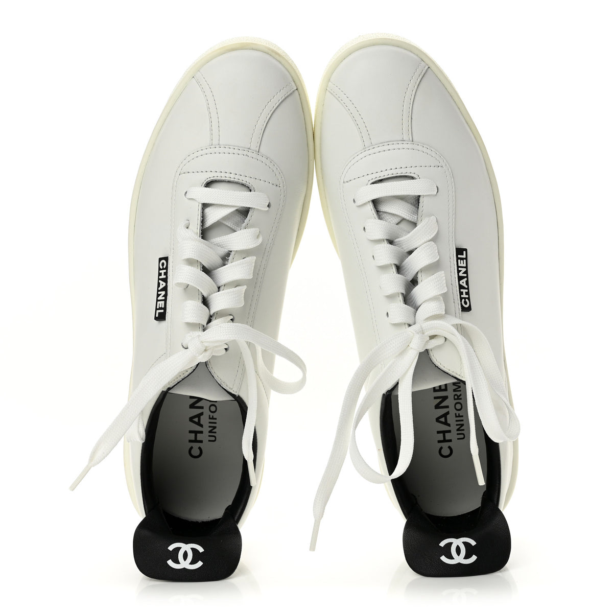 Calfskin Mens CC Sneakers 41 White