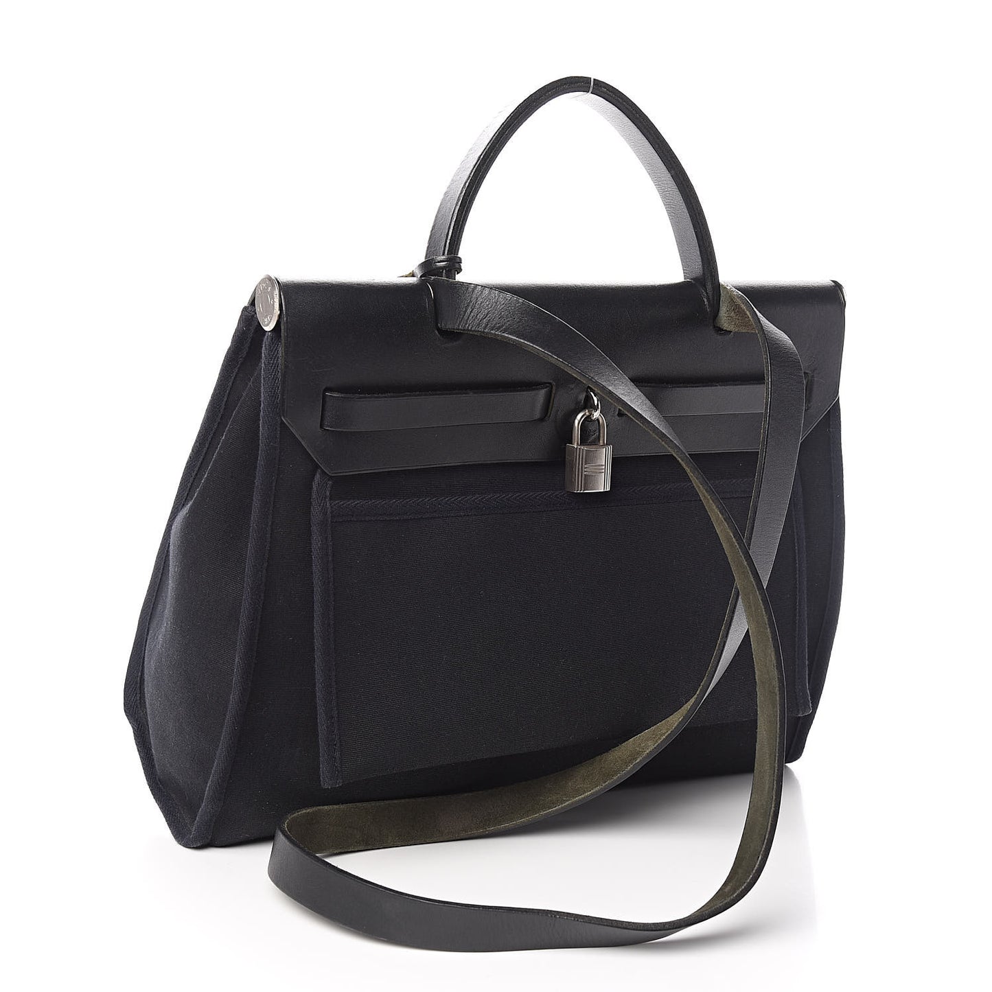 Toile Vache Calfskin Herbag 30 PM Black