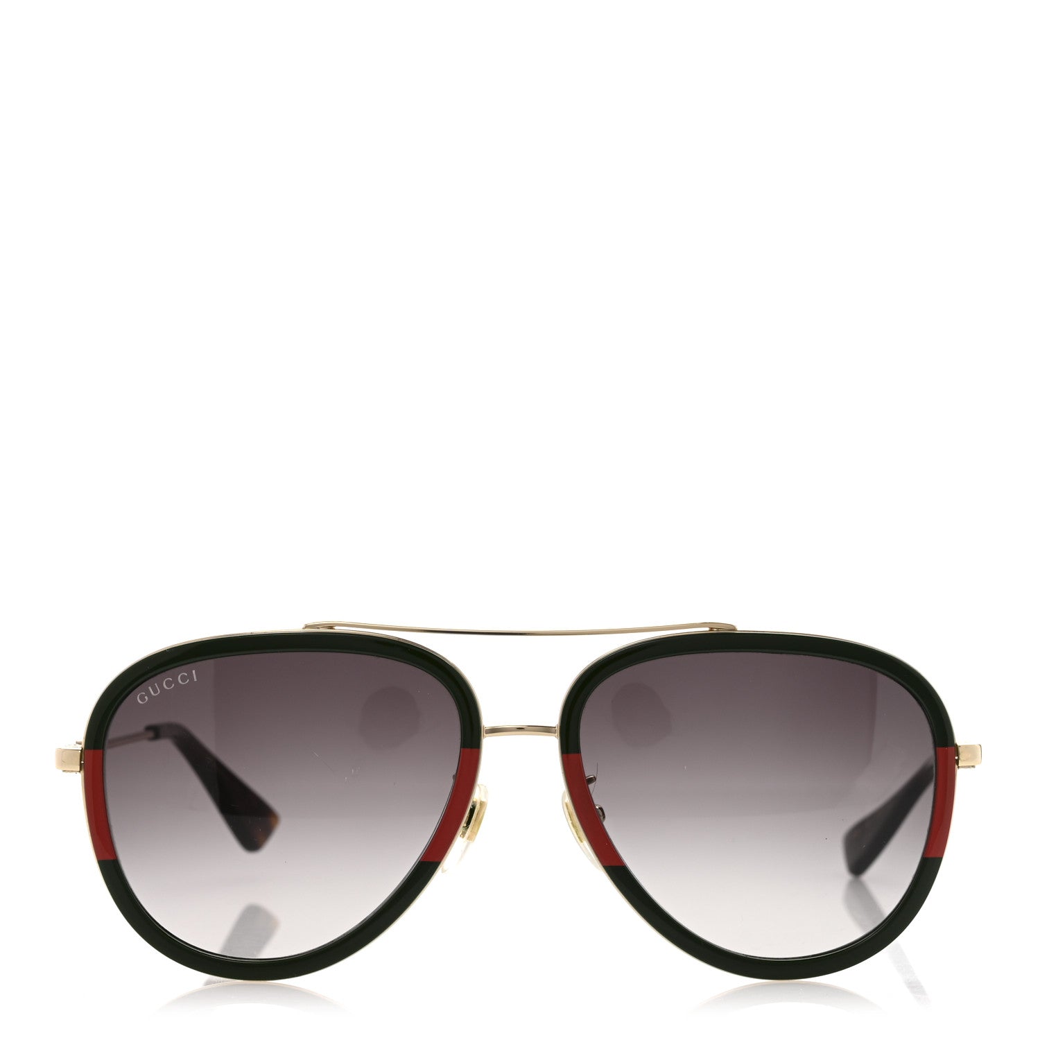 Gucci Metal Web Aviator Sunglasses GG0062S Green Red 3 of 7