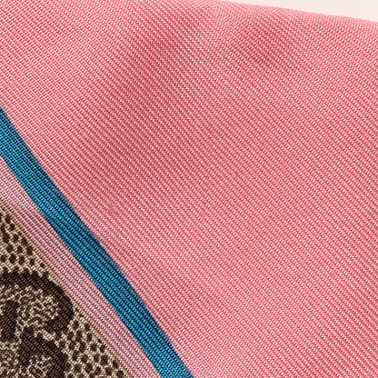 Gucci Silk Twill GG Monogram GG Bee Neck Bow Scarf Roseate Sky Blue 4 of 4