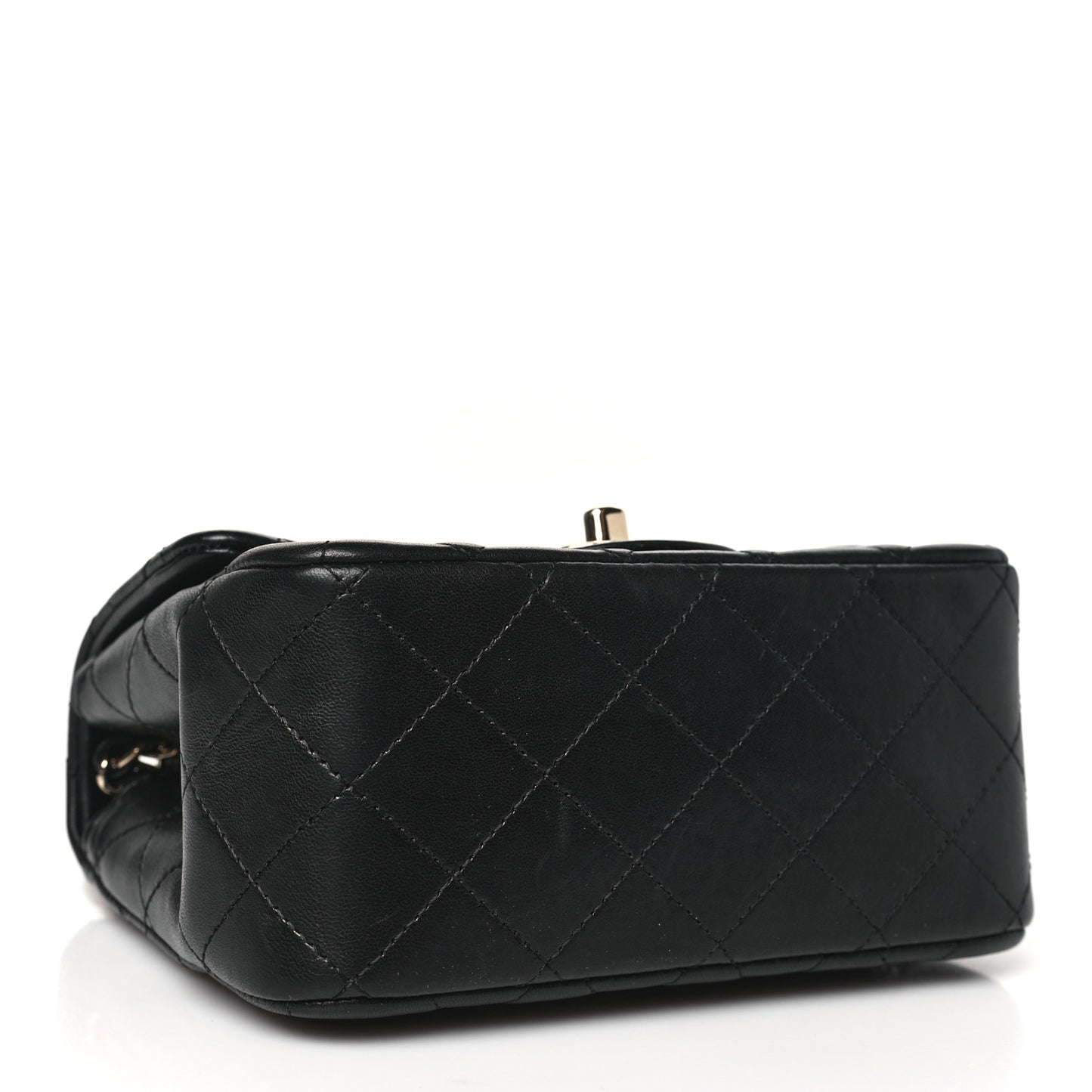 Lambskin Quilted Mini Square Flap Black
