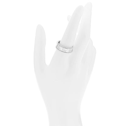 Van Cleef & Arpels 18K White Gold Perlee Signature Ring 58 8.25 2 of 6