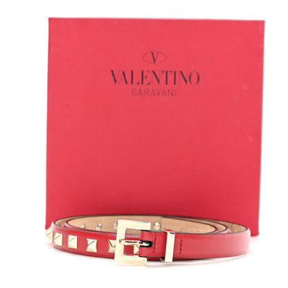 Valentino Garavani Calfskin Rockstud Belt 75 30 Red 6 of 6