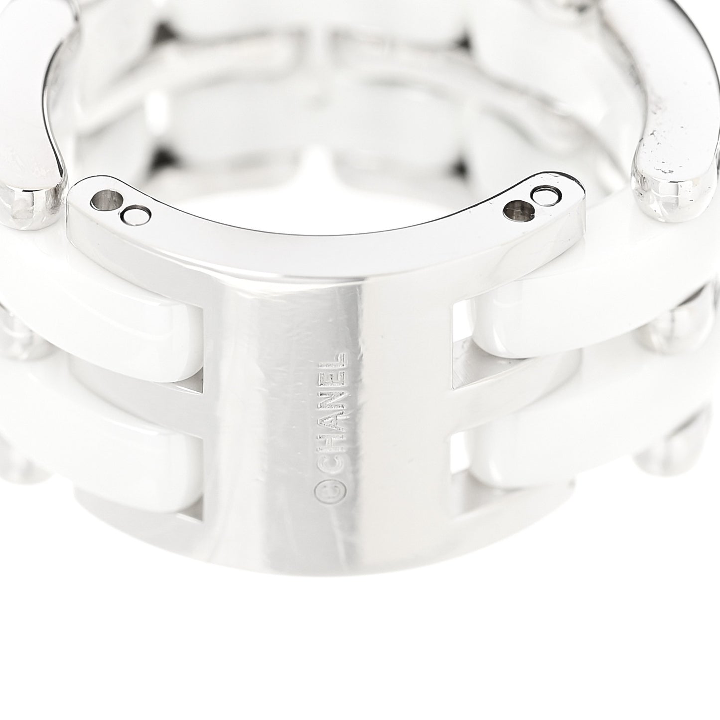 18K White Gold Diamond Ceramic Large Ultra Ring 51 5.75 White