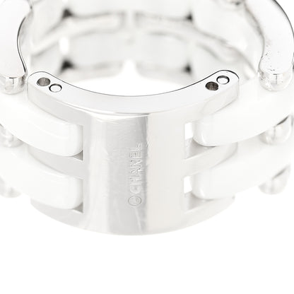 Chanel 18K White Gold Diamond Ceramic Large Ultra Ring 51 5.75 White 6 of 6