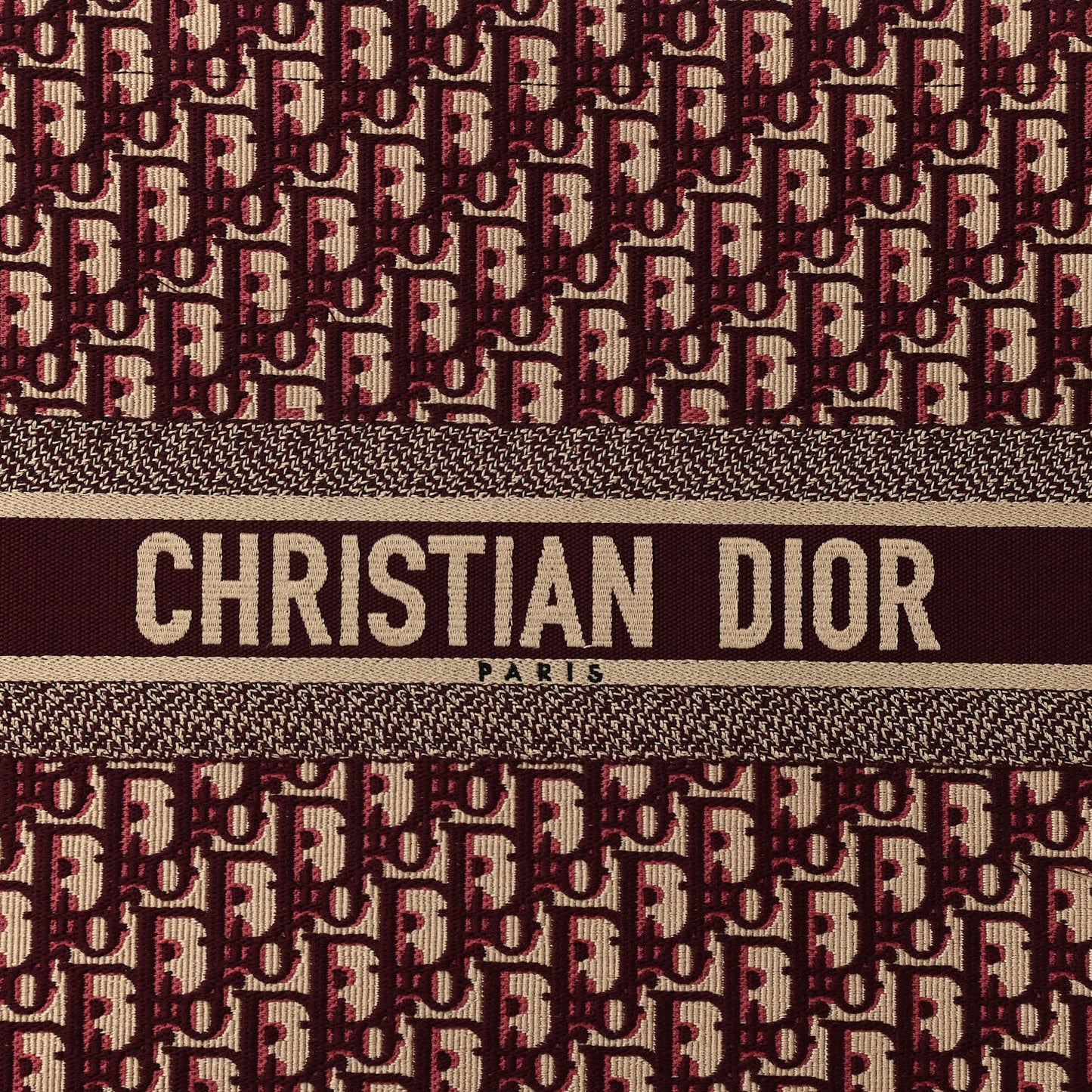 Oblique Large Book Tote Burgundy Multicolor