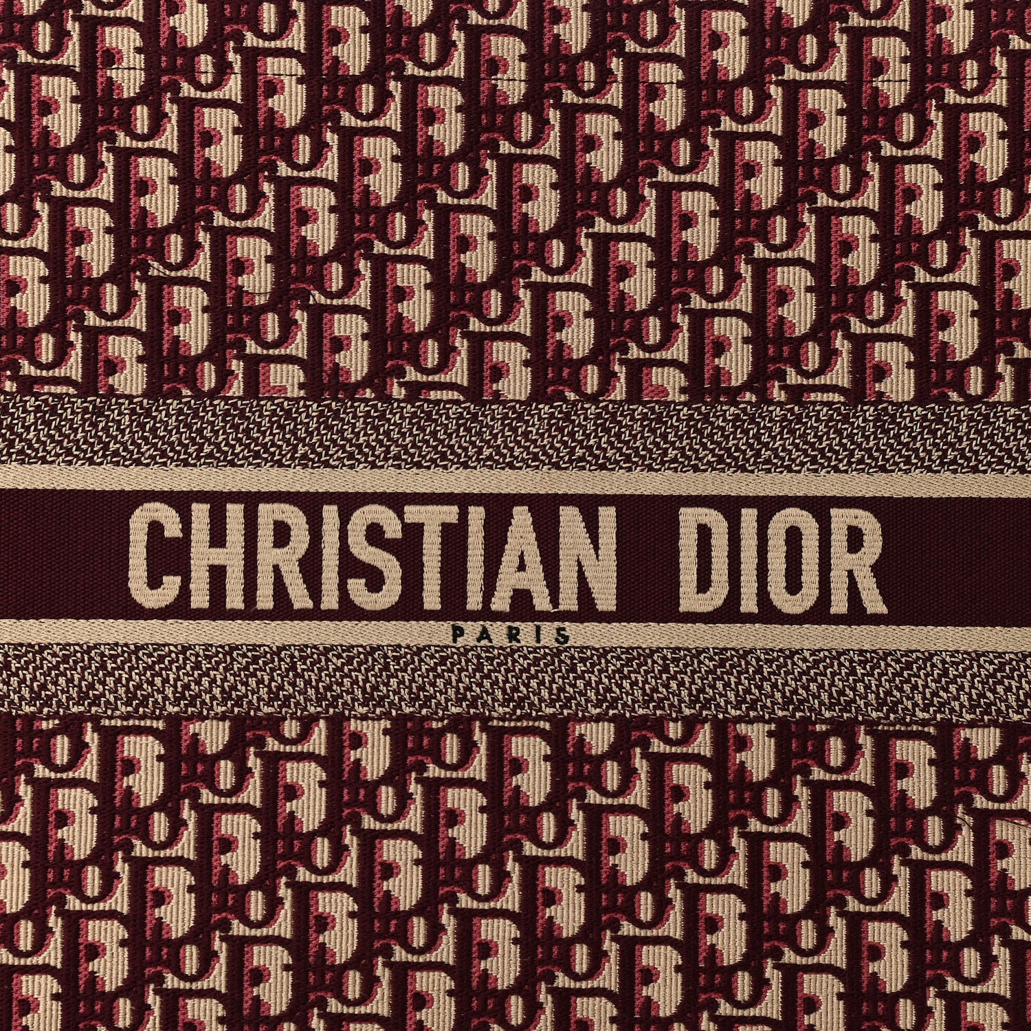 Christian Dior Oblique Large Book Tote Burgundy Multicolor 8 of 12