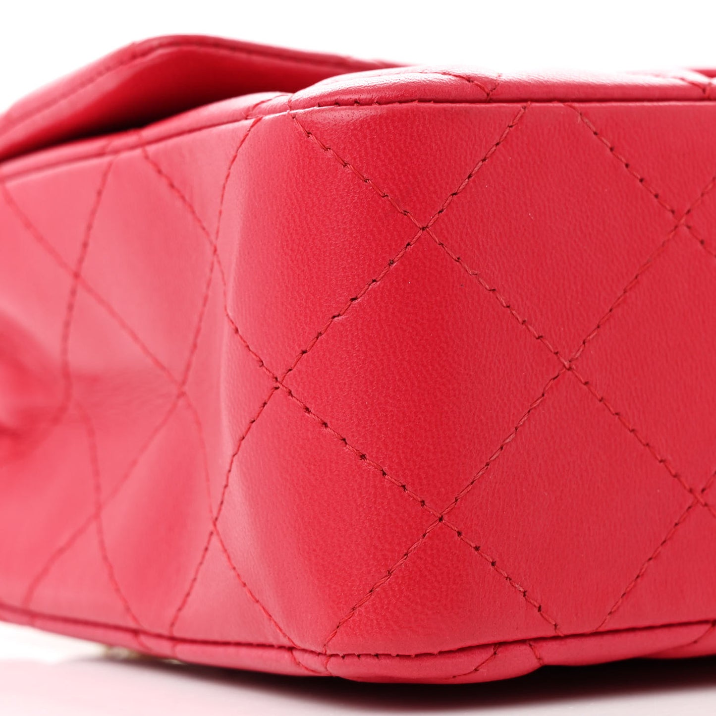 Lambskin Quilted Mini Rectangular Flap Dark Red