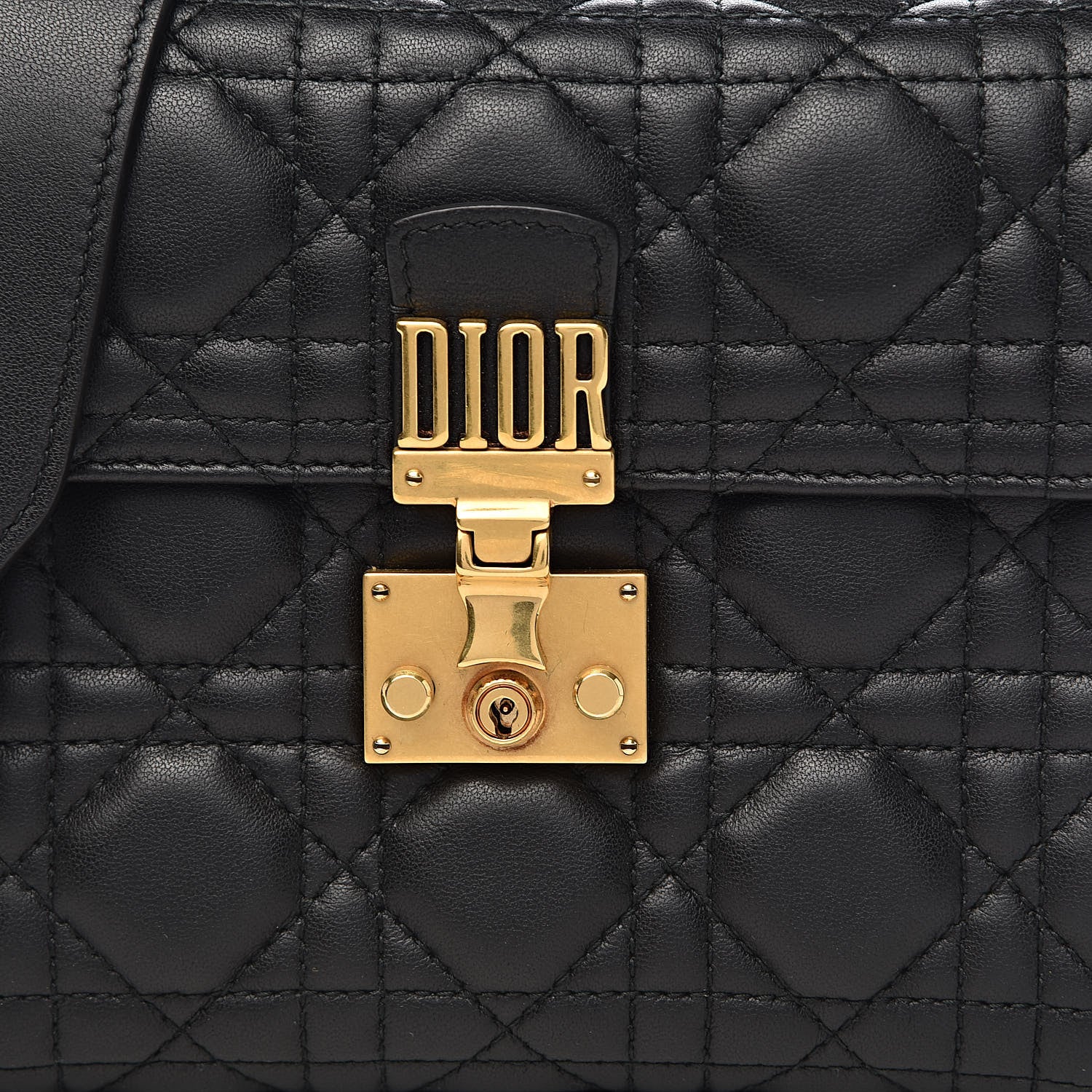Christian Dior Lambskin Cannage Dioraddict Wallet on Chain Bag Black 7 of 9