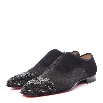 Christian Louboutin Suede Strass Mens Alpha Male Flat Loafers 42 Black 3 of 10