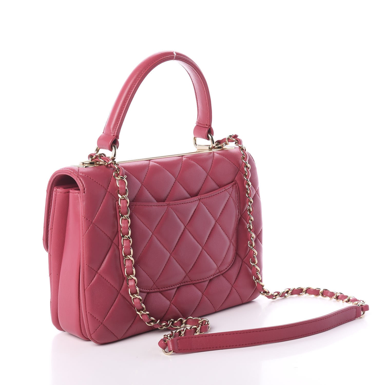 Chanel Lambskin Quilted Small Trendy CC Dual Handle Bag Dark Pink 3 of 10