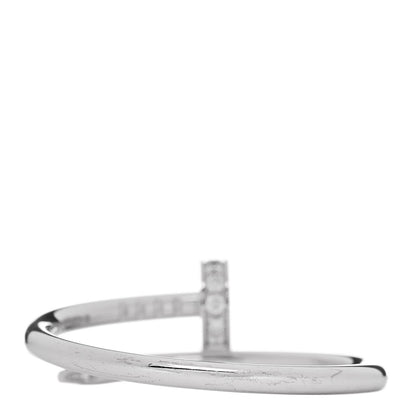 Cartier 18K White Gold Diamond Small Juste Un Clou Ring 60 9 3 of 5