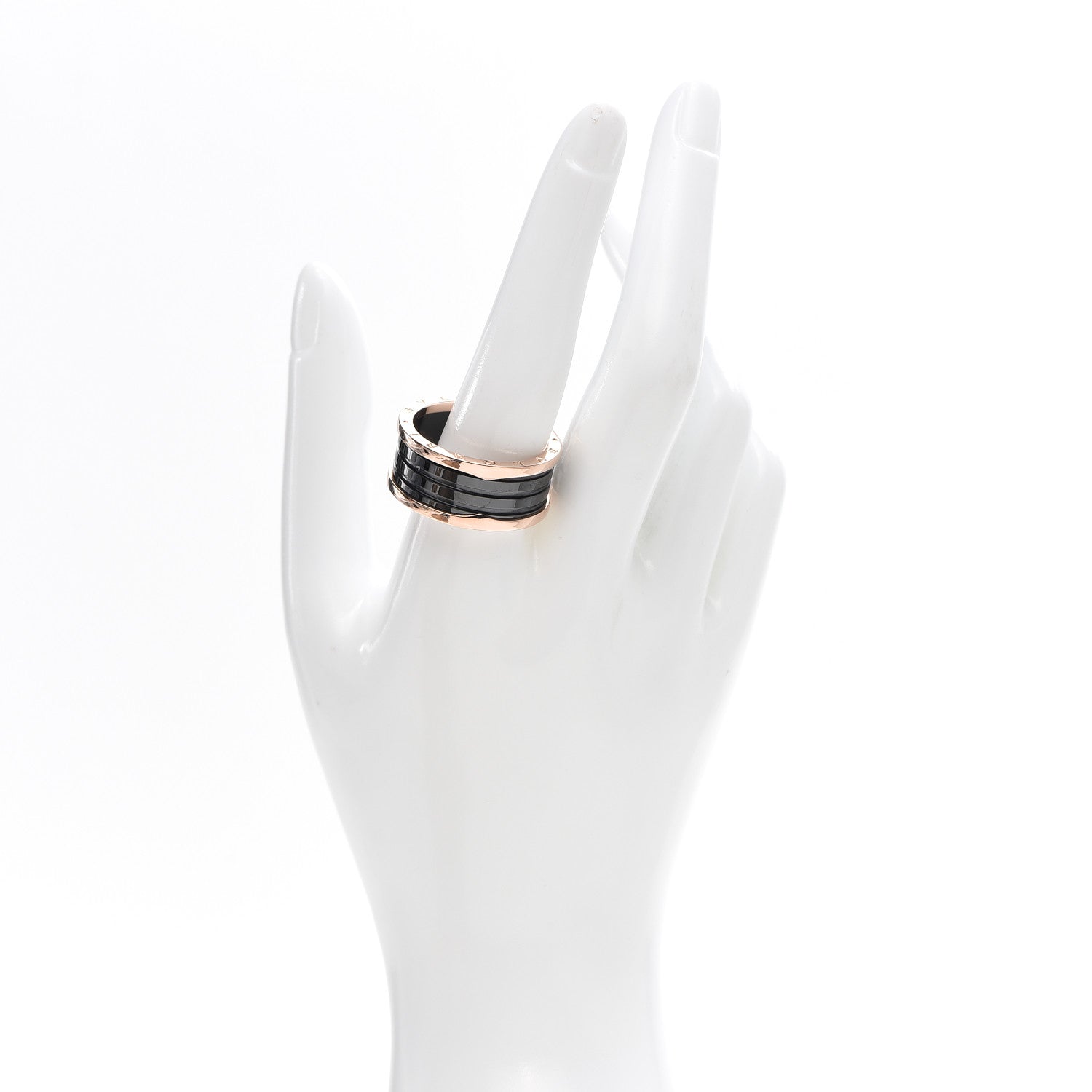 Bulgari 18K Rose Gold Black Ceramic B.Zero1 Four-Band Ring 72 13.5 2 of 7