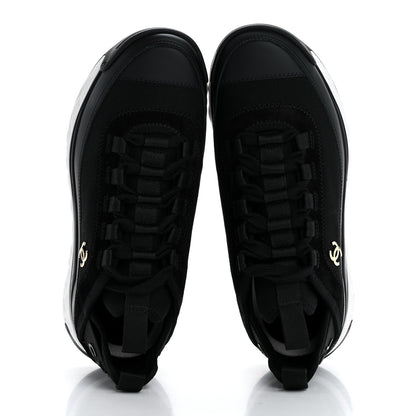 Chanel Velvet Calfskin Mixed Fibers CC Sneakers 36 Black 2 of 9