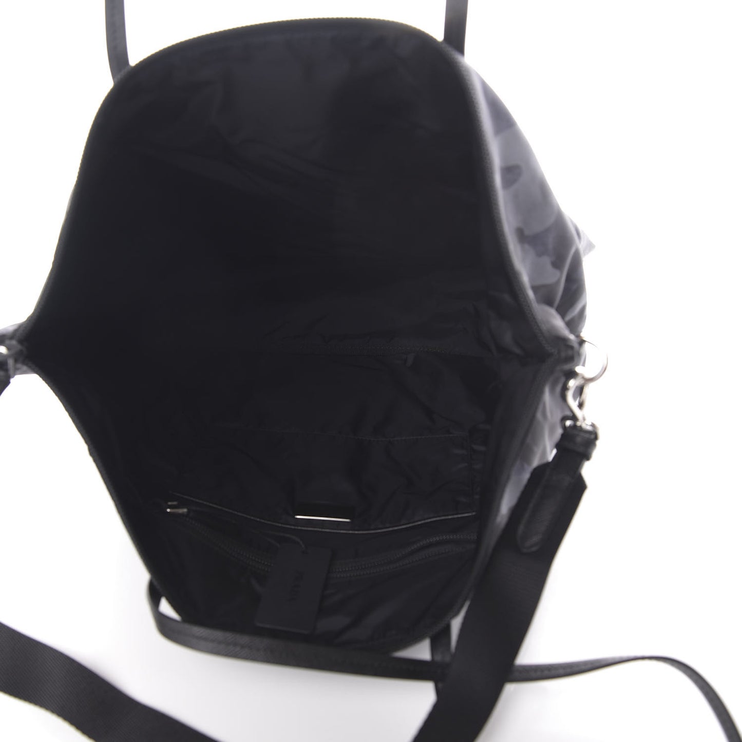 Tessuto Nylon Stampato Camouflage Tote Blue