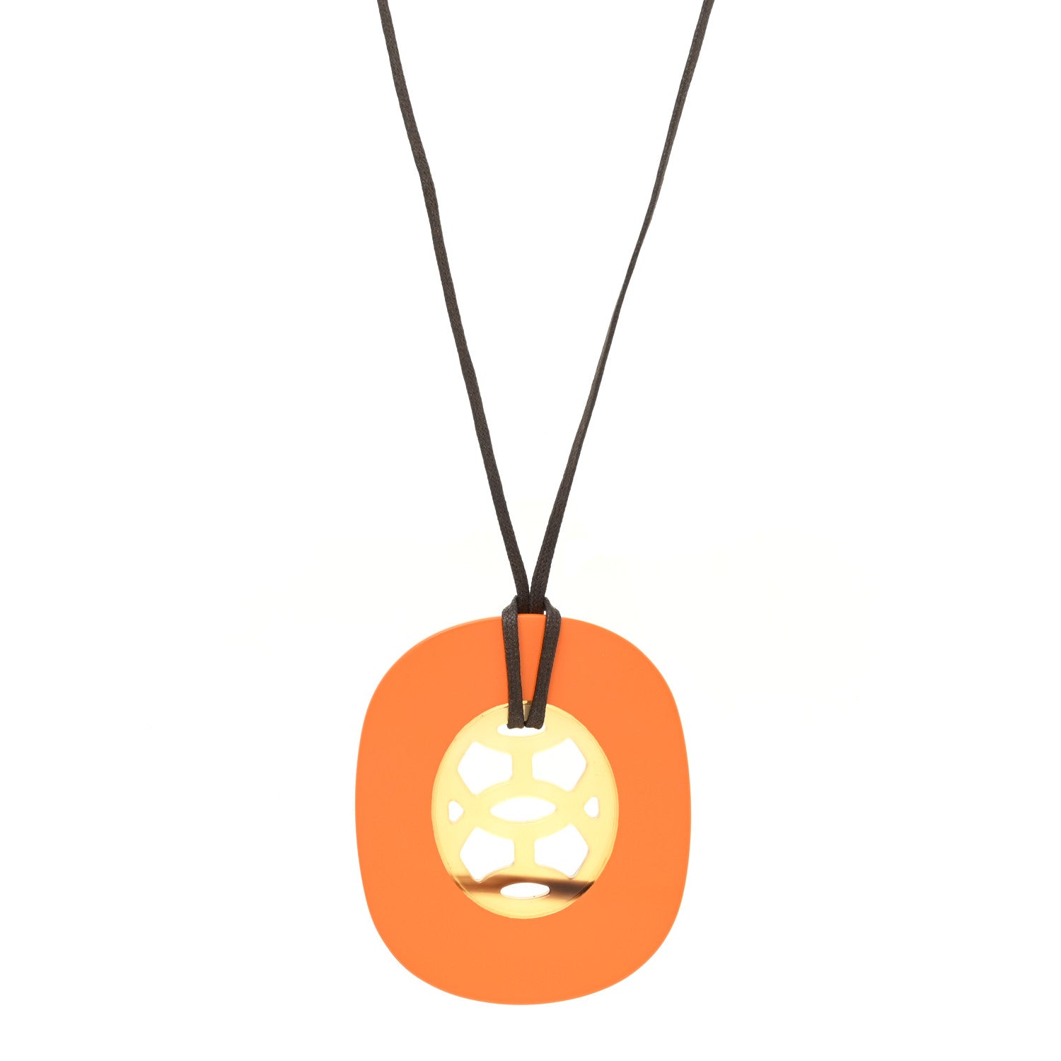 Hermes Buffalo Horn Lacquer Lift Necklace 1 of 6