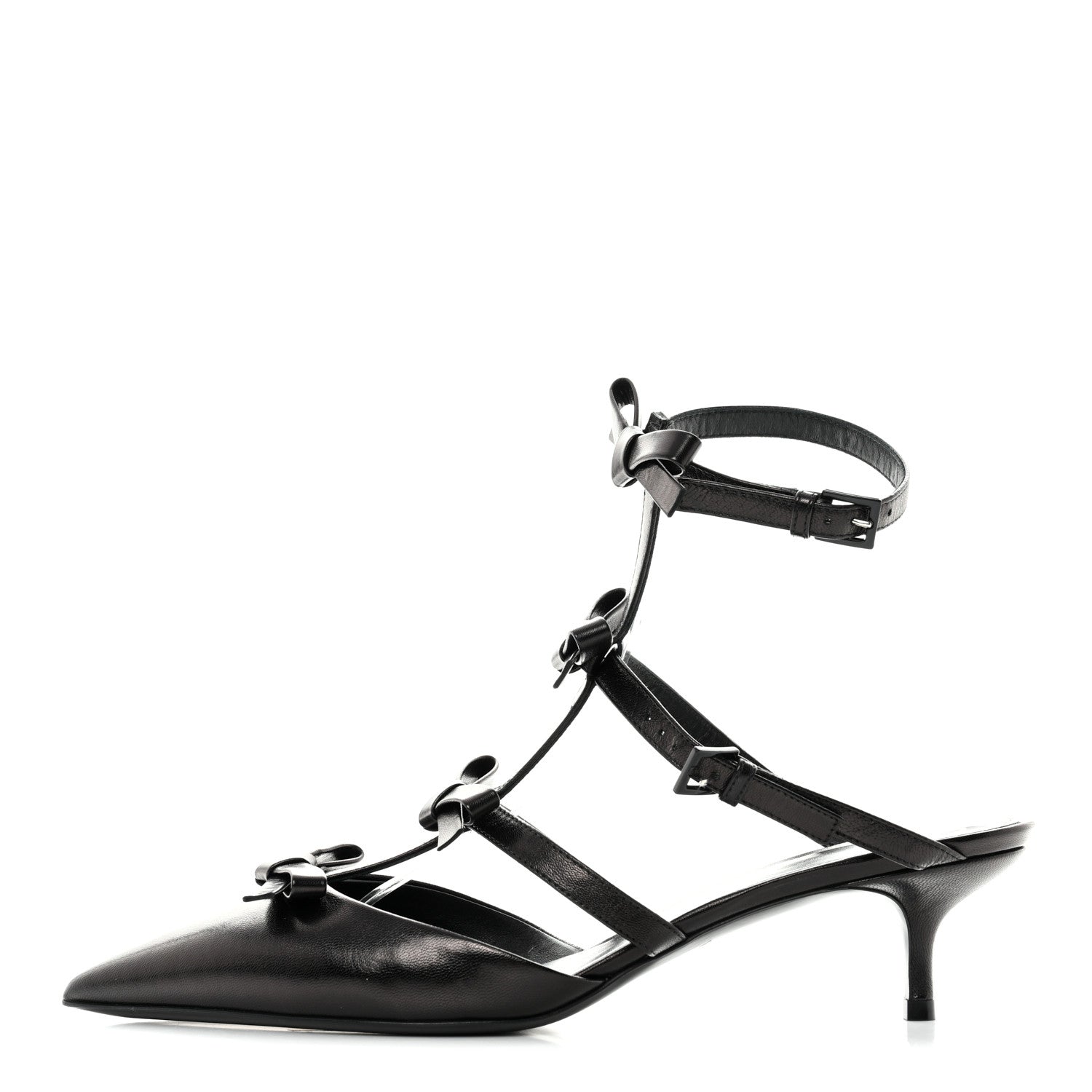 Valentino Garavani Nappa French Bow Gladiator 45mm Sandals 40 Black 1 of 8