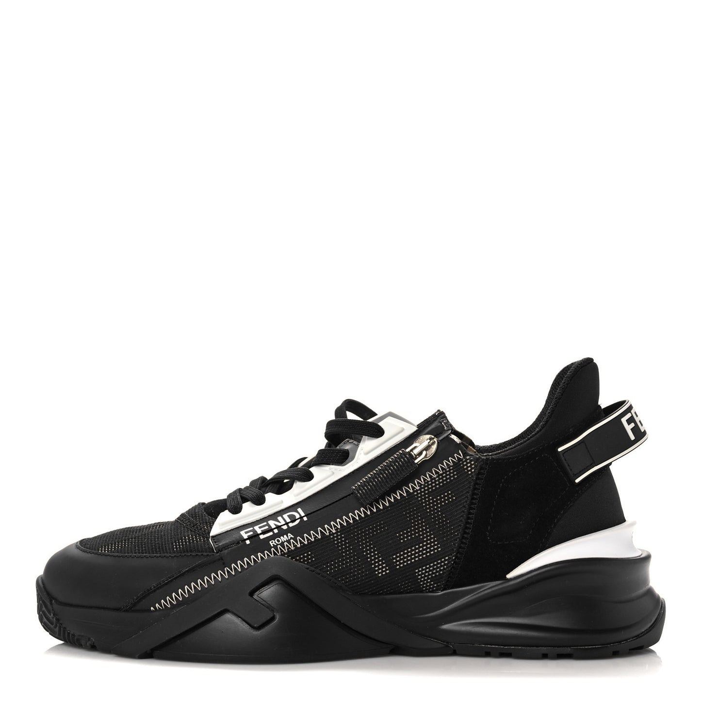 Nylon Lycra FF Mens Fendi Flow Low Top Sneakers 7 Black