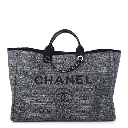 Chanel Canvas Large Deauville Tote Charcoal 1 of 4