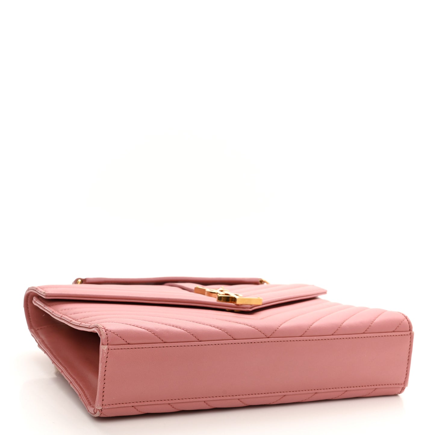Smooth Calfskin Matelasse Chevron Large Monogram Satchel Tender Pink