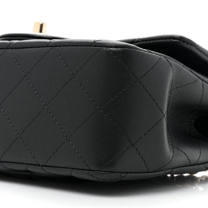 Chanel Lambskin Quilted Mini Top Handle Rectangular Flap Black 9 of 13