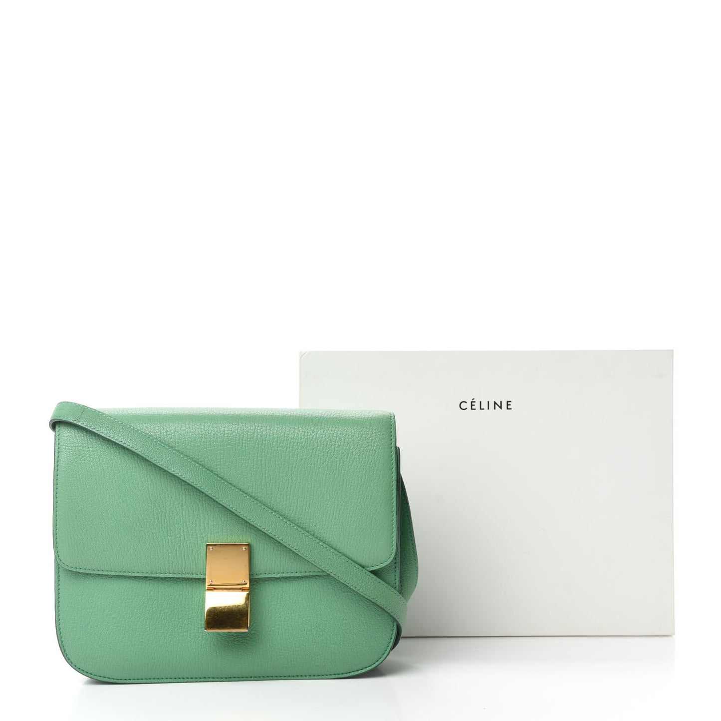 Goatskin Medium Classic Box Flap Bag Palm