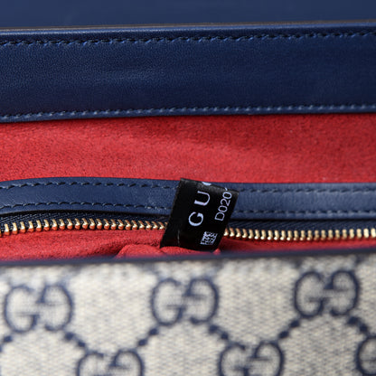 Gucci GG Supreme Monogram Calfskin Medium Padlock Top Handle Bag Beige Blue Mystic White Hibiscus Red 7 of 19