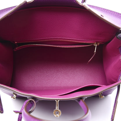 Hermes Togo Horseshoe Birkin 25 Anemone Rose Poupre 5 of 18