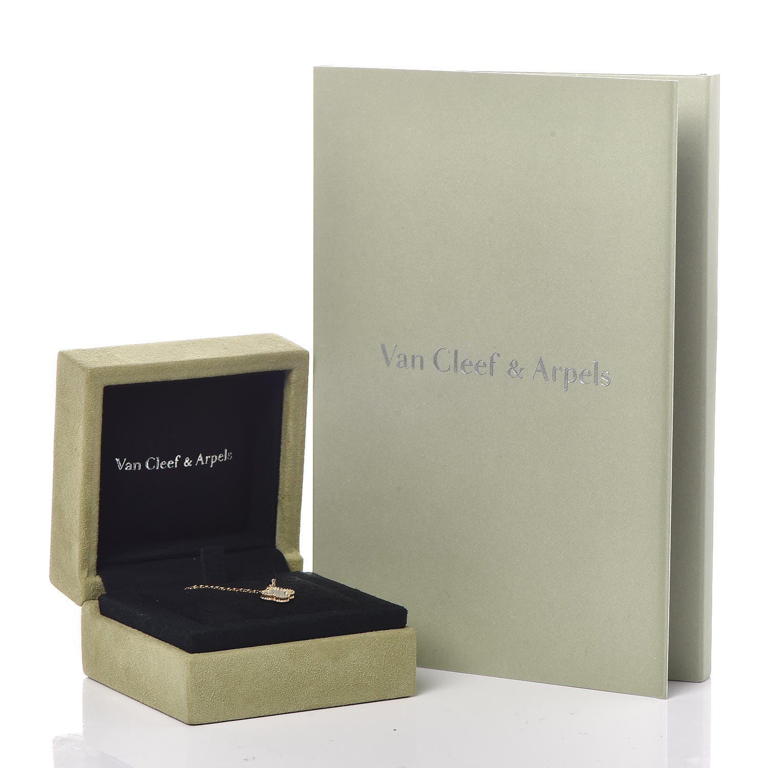 Van Cleef & Arpels 18K Yellow Gold Mother of Pearl Sweet Alhambra Pendant Necklace 8 of 8