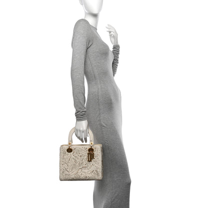 Christian Dior Embroidered Medium Lady Dior White Multicolor 2 of 13